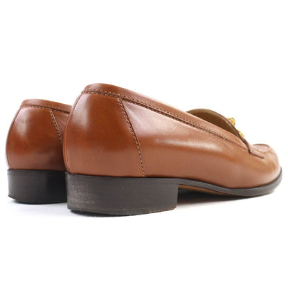 Hermes Vintage Gold Hardware Kelly Hardware Leather Loafers Brown Gold