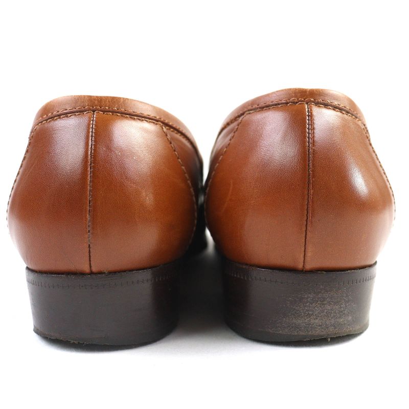 Hermes Vintage Gold Hardware Kelly Hardware Leather Loafers Brown Gold