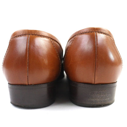 Hermes Vintage Gold Hardware Kelly Hardware Leather Loafers Brown Gold