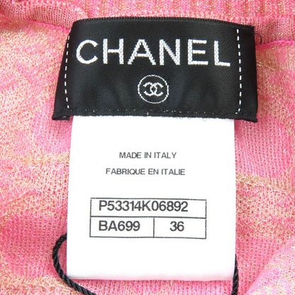 CHANEL P53314 Coco Mark Part All Over Pattern Sleeveless Knit Cami Dress Pink