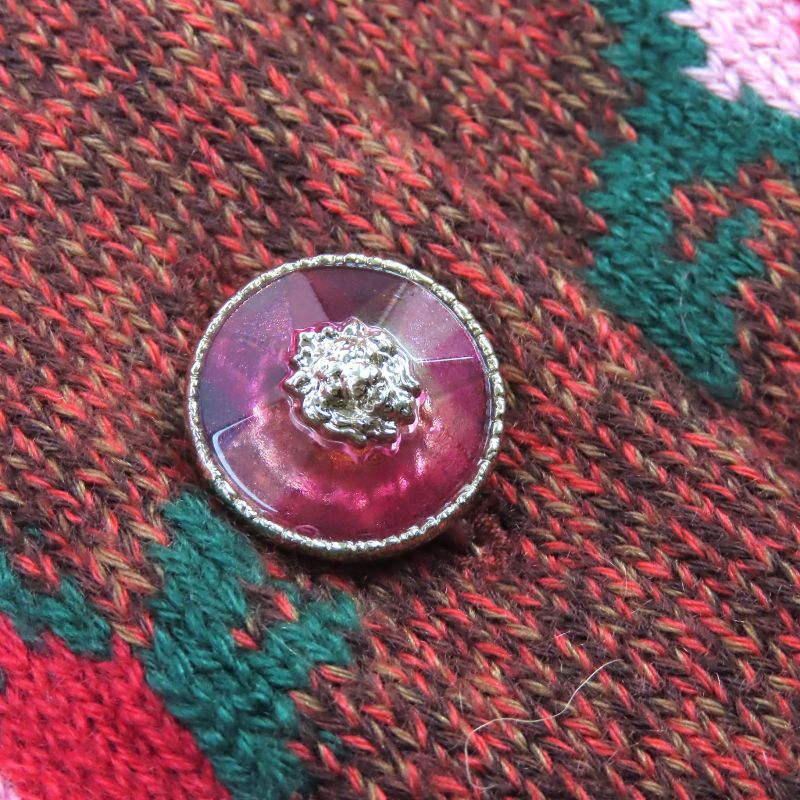 CHANEL 2024 P77589 94% Cashmere Lion Buttons Teacup Pot Floral Pattern Long