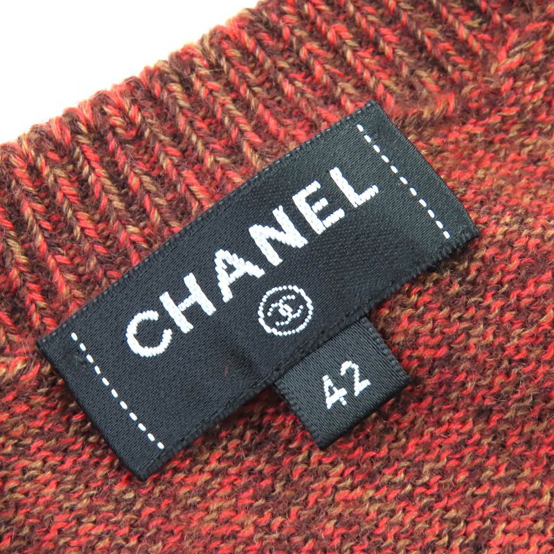 CHANEL 2024 P77589 94% Cashmere Lion Buttons Teacup Pot Floral Pattern Long