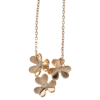 Van Cleef & Arpels Frivolle Mini 3 Flower 3P Diamond Necklace Yellow Gold