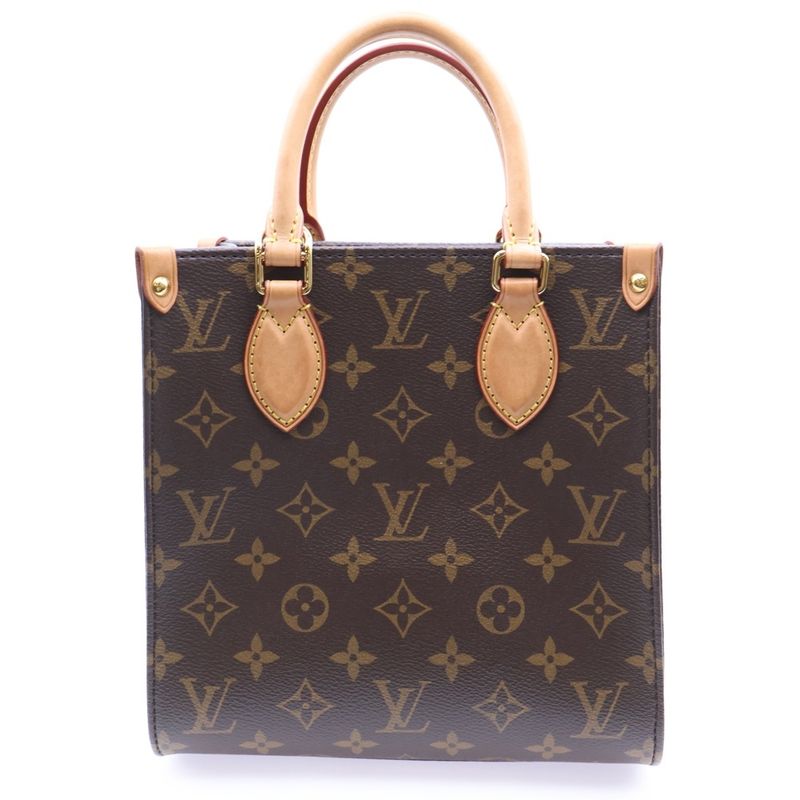 Louis Vuitton Monogram Sac Pla BB 2WAY Bag Handbag Tote Bag Shoulder Bag Brown