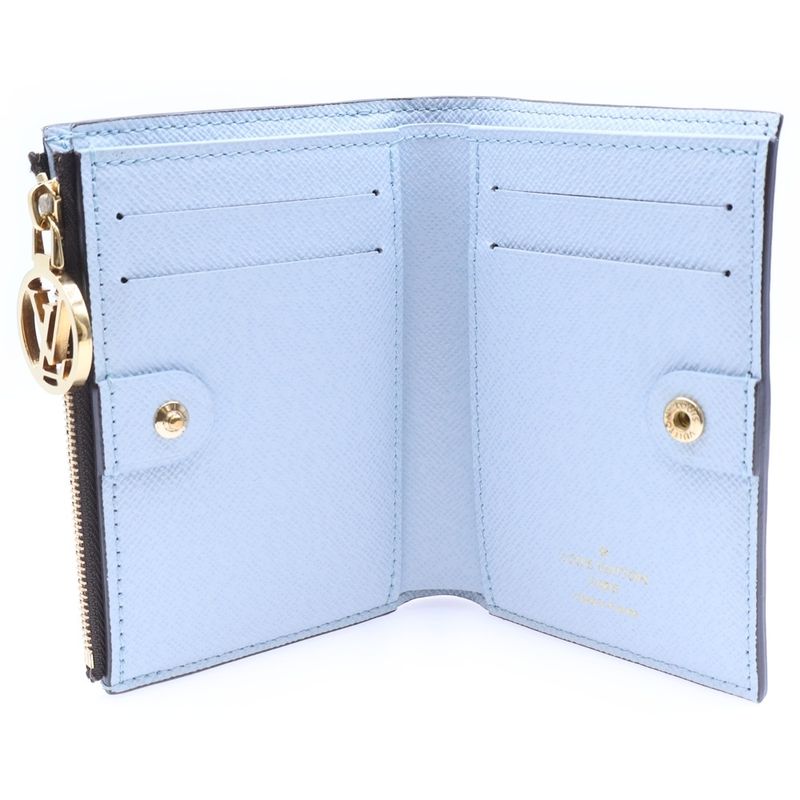 Louis Vuitton Monogram Portefeuille Lisa Blue Olympe Leather Compact Wallet