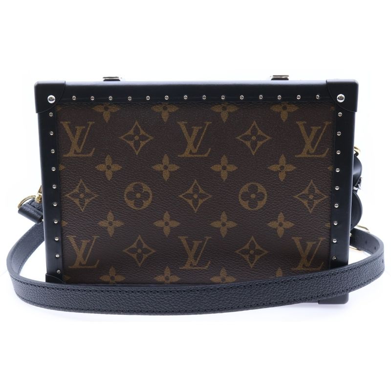 Louis Vuitton Monogram Macassar Clutch Box Shoulder Bag Mini Bag Brown X Black