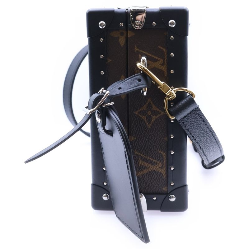 Louis Vuitton Monogram Macassar Clutch Box Shoulder Bag Mini Bag Brown X Black