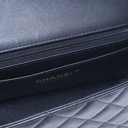 Chanel Mini Matelasse 20 Single Flap Single Chain Shoulder Bag Black Lambskin