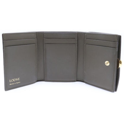 Loewe Pebble Anagram Trifold Wallet Compact Wallet Trifold Wallet Khaki Green