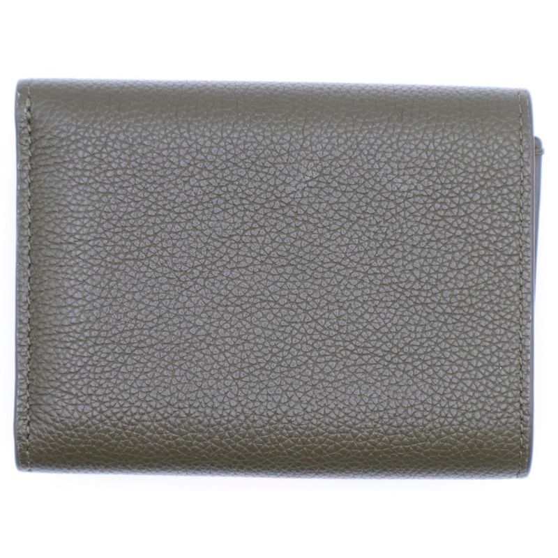 Loewe Pebble Anagram Trifold Wallet Compact Wallet Trifold Wallet Khaki Green
