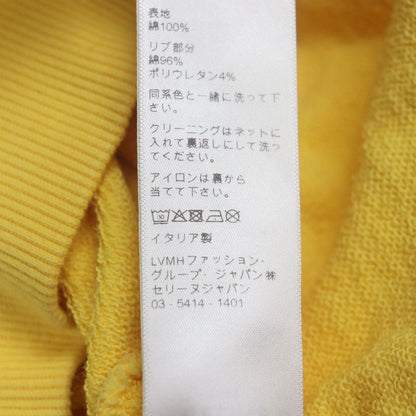 Celine 2y695670q 100% Cotton Logo Print Studded Pullover Hoodie Yellow M Made