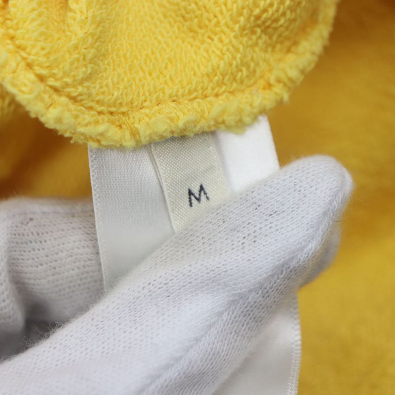 Celine 2y695670q 100% Cotton Logo Print Studded Pullover Hoodie Yellow M Made