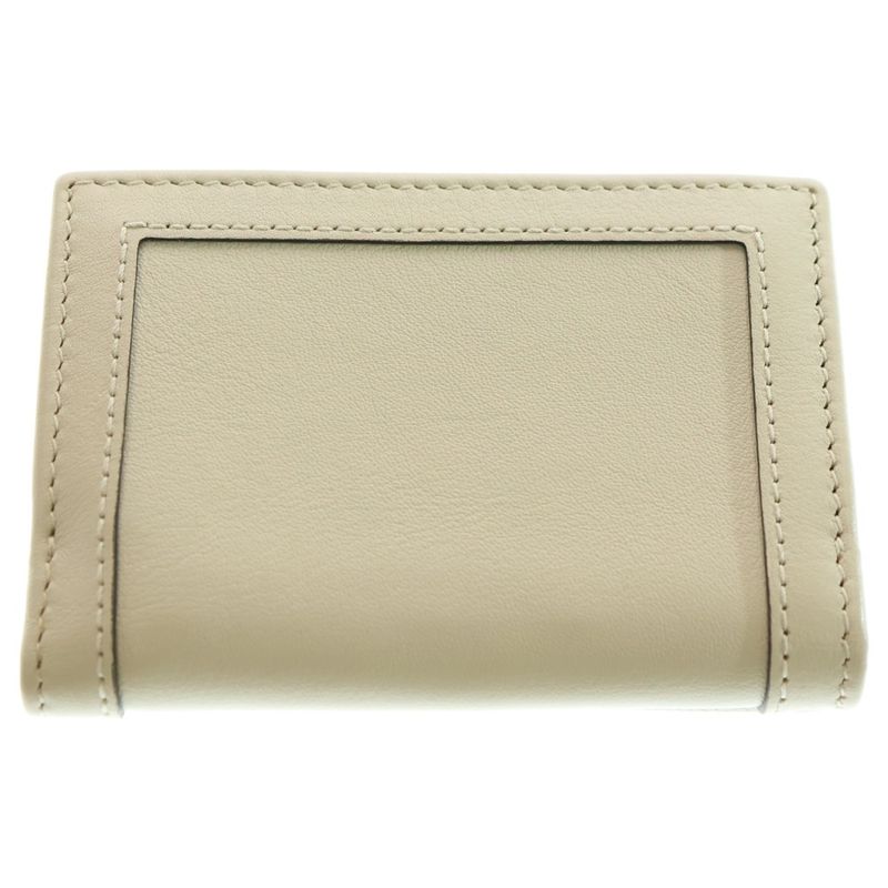 Gucci Bamboo GG Marmont Trifold Wallet Compact Wallet Coin Case White Leather