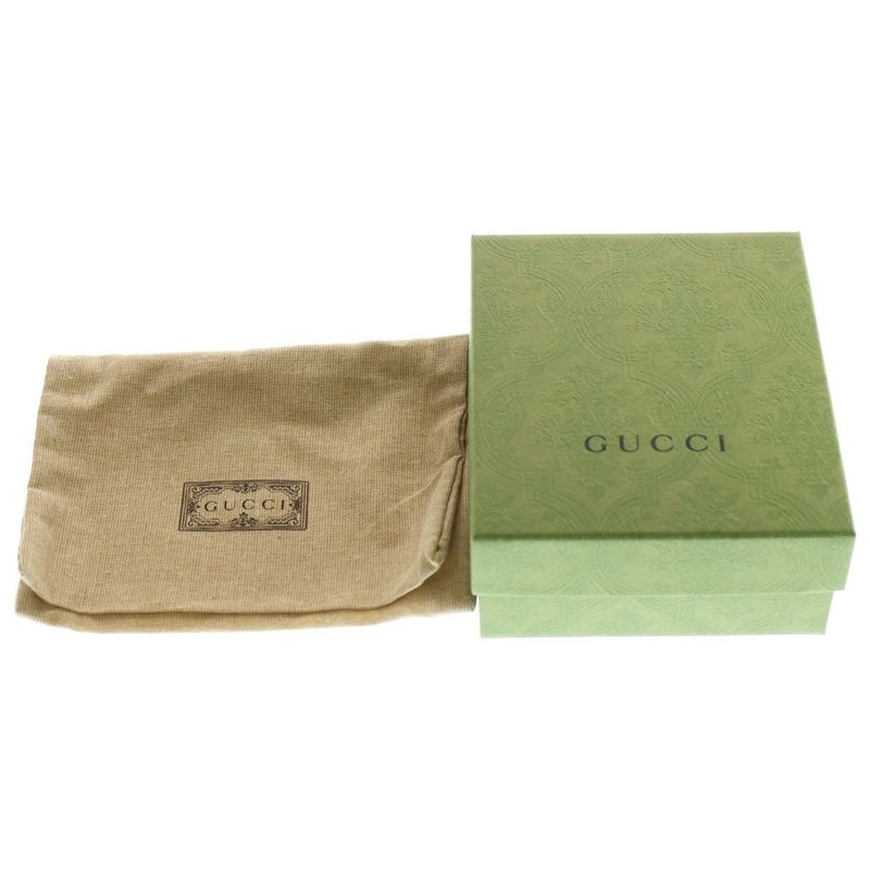 Gucci Bamboo GG Marmont Trifold Wallet Compact Wallet Coin Case White Leather