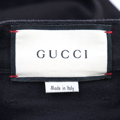 Gucci 544678 Classic Skinny Jeans With Logo Patch Denim Pants Black 30 Made In