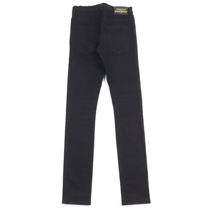 Gucci 544678 Classic Skinny Jeans With Logo Patch Denim Pants Black 30 Made In