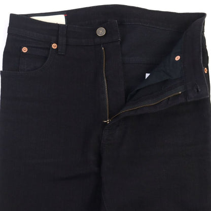 Gucci 544678 Classic Skinny Jeans With Logo Patch Denim Pants Black 30 Made In