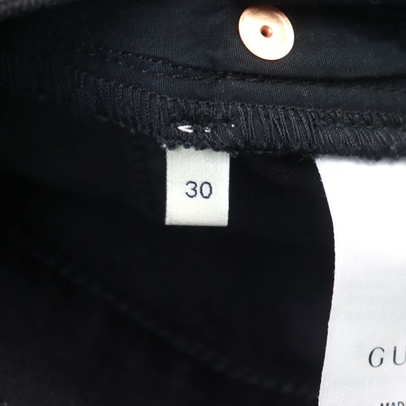 Gucci 544678 Classic Skinny Jeans With Logo Patch Denim Pants Black 30 Made In