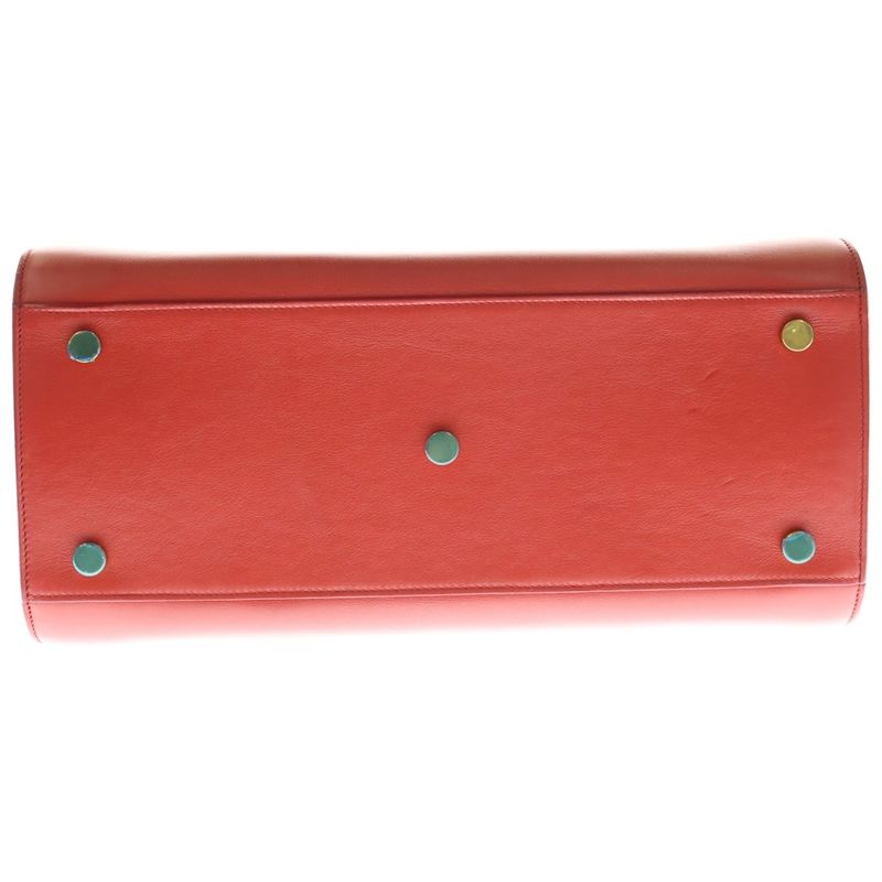 Saint Laurent Paris Sac De Jour 2WAY Bag Shoulder Bag Tote Handbag Red Leather