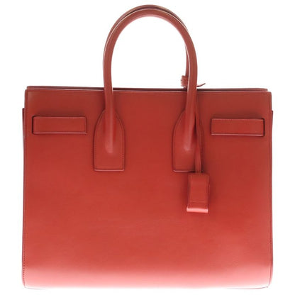 Saint Laurent Paris Sac De Jour 2WAY Bag Shoulder Bag Tote Handbag Red Leather