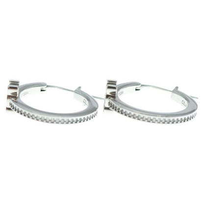 Celine Triomphe Sparkle Hoop Earrings Women's Silver 461db6bzi