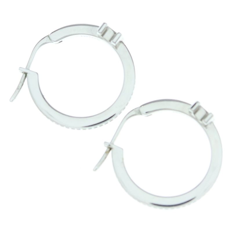 Celine Triomphe Sparkle Hoop Earrings Women's Silver 461db6bzi
