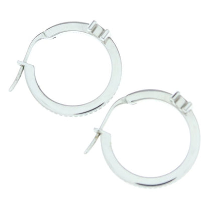 Celine Triomphe Sparkle Hoop Earrings Women's Silver 461db6bzi
