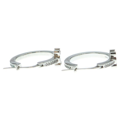 Celine Triomphe Sparkle Hoop Earrings Women's Silver 461db6bzi
