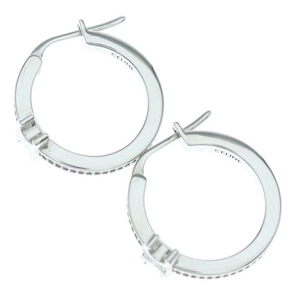 Celine Triomphe Sparkle Hoop Earrings Women's Silver 461db6bzi