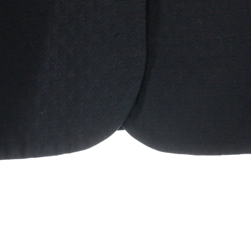 Chanel Coco Mark Button Quilted Collarless Short Jacket Black Women