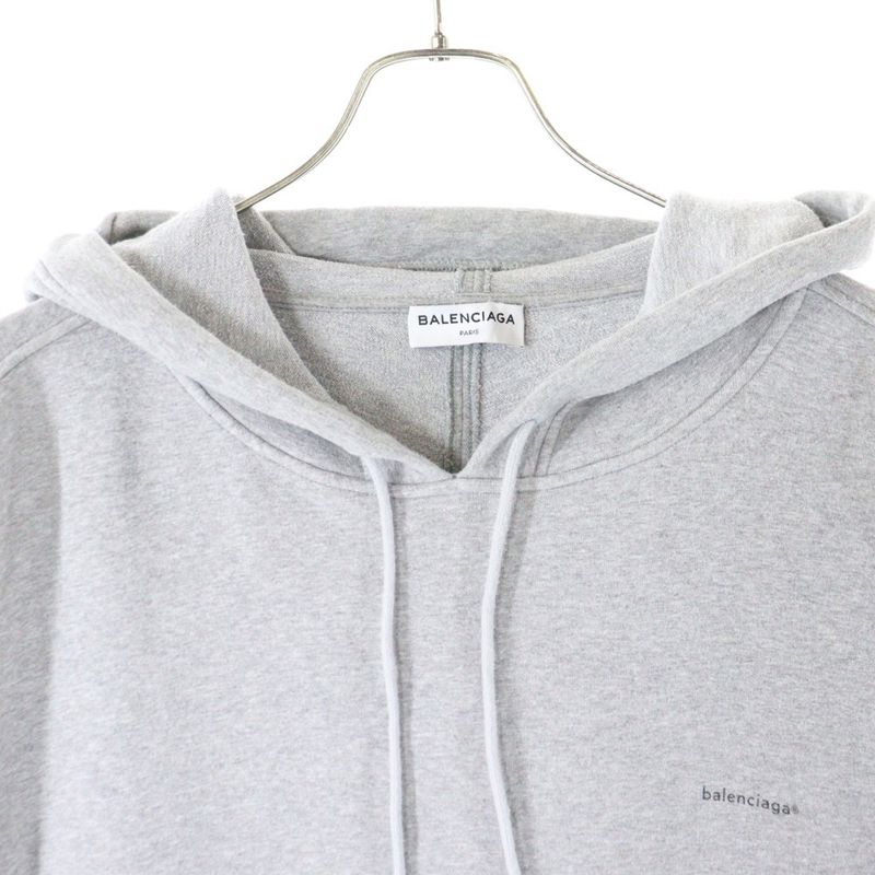 Balenciaga Logo Hoodie Logo Print Pullover Sweatshirt Hoodie Grey 481985 Ttk14