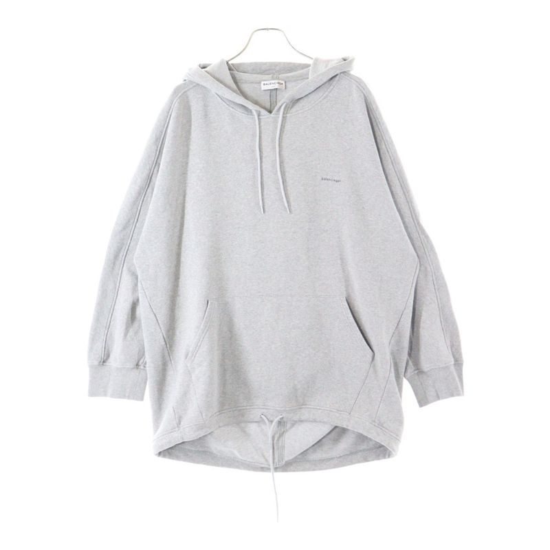 Balenciaga Logo Hoodie Logo Print Pullover Sweatshirt Hoodie Grey 481985 Ttk14