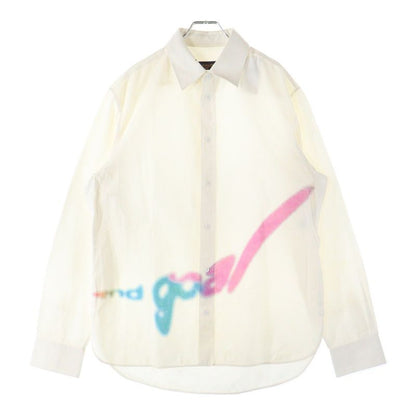 Louis Vuitton 21AW End Goal Printed Shirt Long Sleeve Shirt White Rm212 AS1