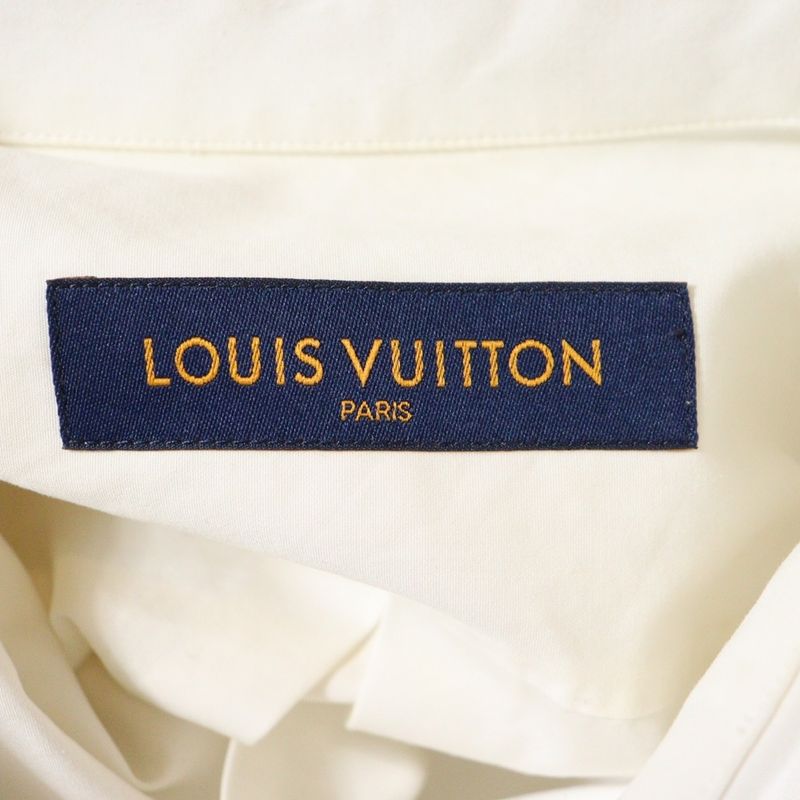 Louis Vuitton 21AW End Goal Printed Shirt Long Sleeve Shirt White Rm212 AS1