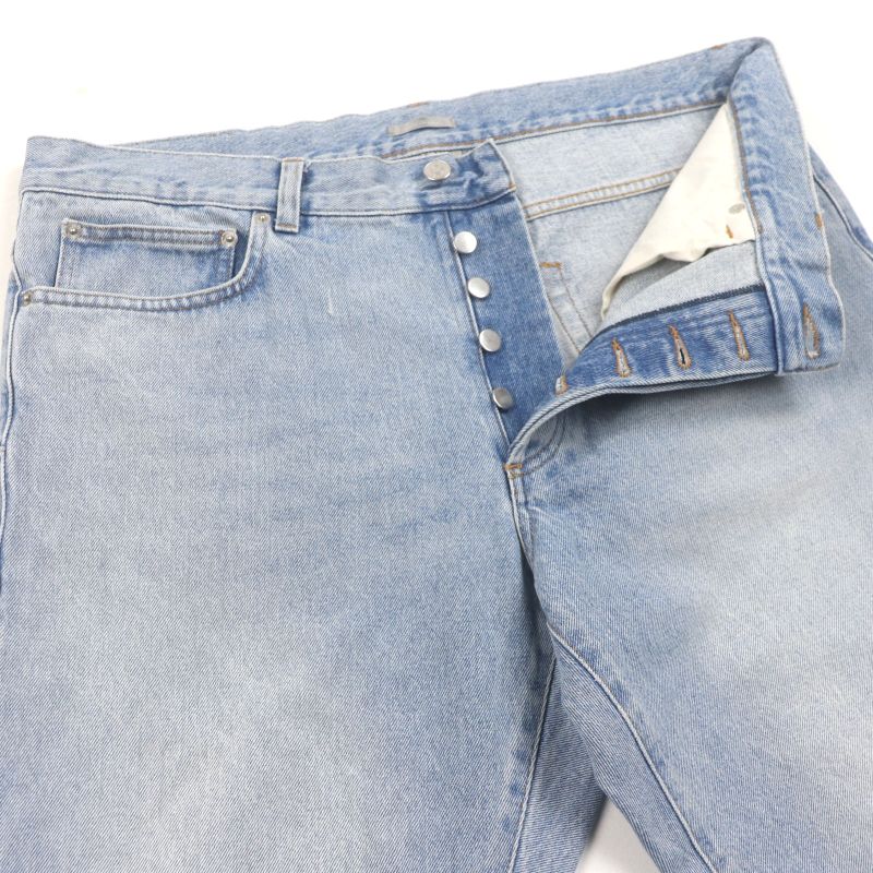  DIOR Homme 24SS 313d014k360x Regular Button Fly Leather Patched Denim Pants