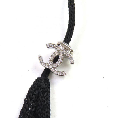 CHANEL 2024 P76998 Rhinestone Coco Mark Part Ribbon Allover Cami Dress Black