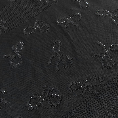 CHANEL 2024 P76998 Rhinestone Coco Mark Part Ribbon Allover Cami Dress Black