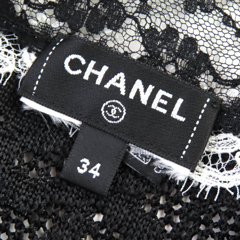 CHANEL 2024 P76998 Rhinestone Coco Mark Part Ribbon Allover Cami Dress Black