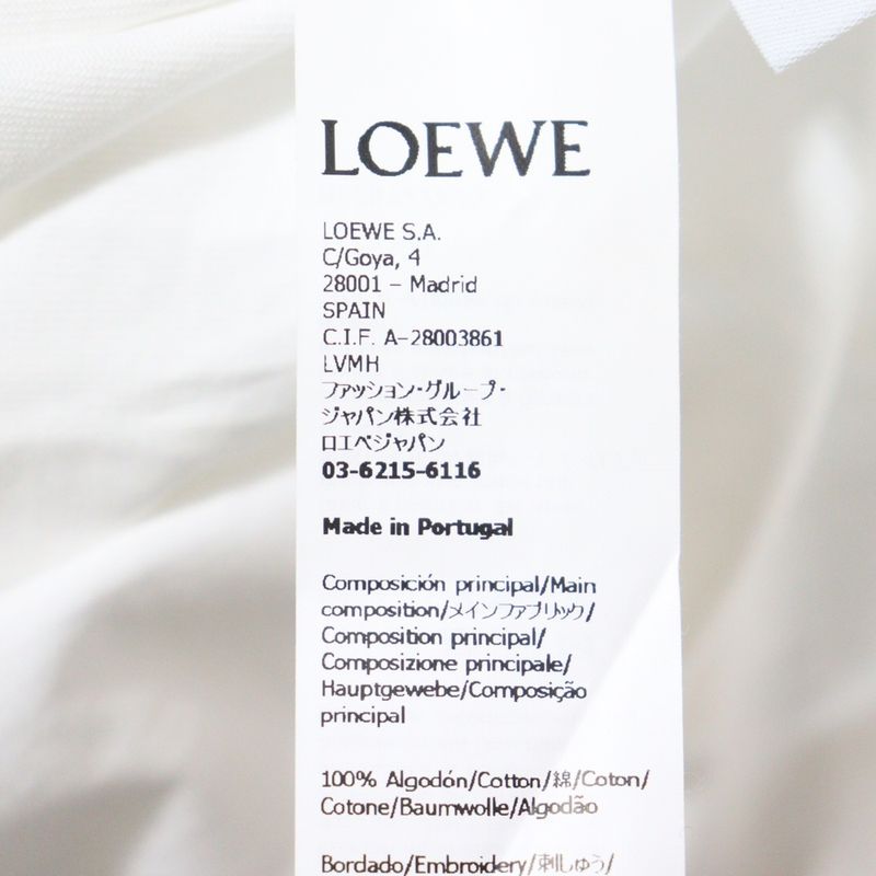 Loewe Anagram T-shirt Short Sleeve T-shirt With Embroidered Anagram Logo White