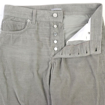 Christian DIOR 313d014b5707 Couture Logo Button Fly Cotton Corduroy Pants Gray