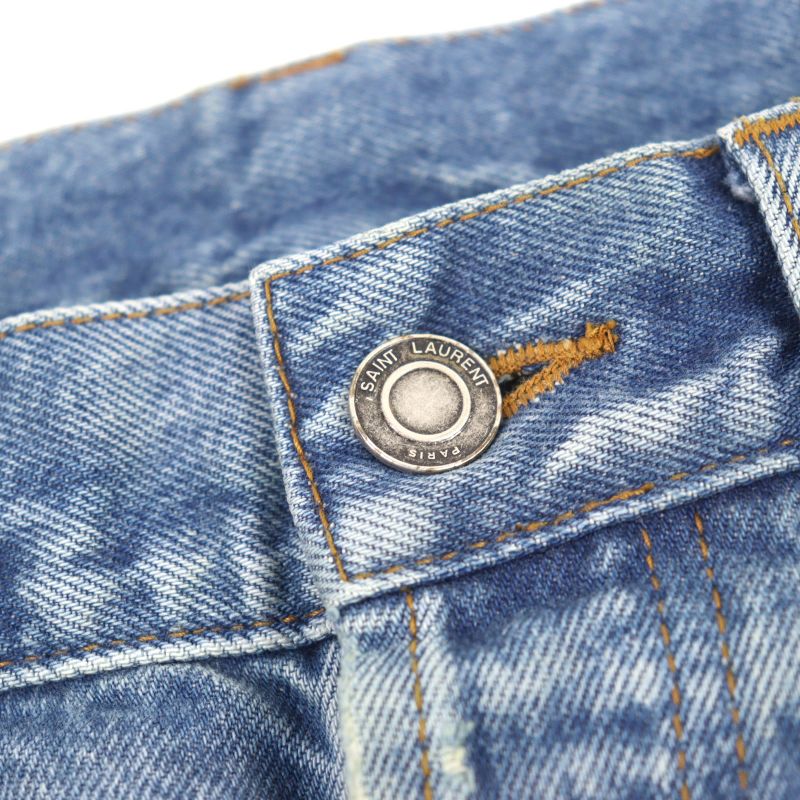 Saint Laurent Paris 2024 810764 Cotton Cowhide Logo Button Leather Patch Button