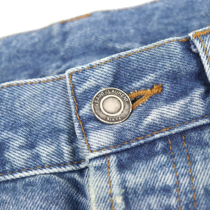 Saint Laurent Paris 2024 810764 Cotton Cowhide Logo Button Leather Patch Button