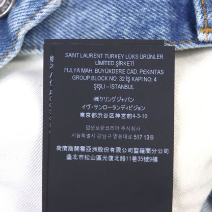 Saint Laurent Paris 2024 810764 Cotton Cowhide Logo Button Leather Patch Button