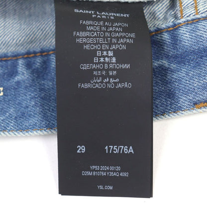 Saint Laurent Paris 2024 810764 Cotton Cowhide Logo Button Leather Patch Button