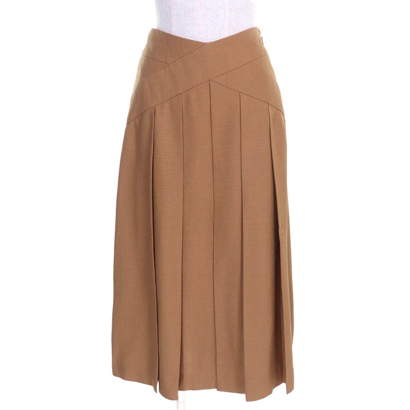 Gucci 704101 Tucked Flared Long Skirt Brownish 38 Ladies