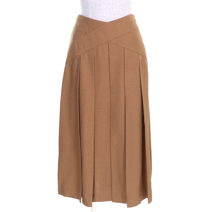 Gucci 704101 Tucked Flared Long Skirt Brownish 38 Ladies