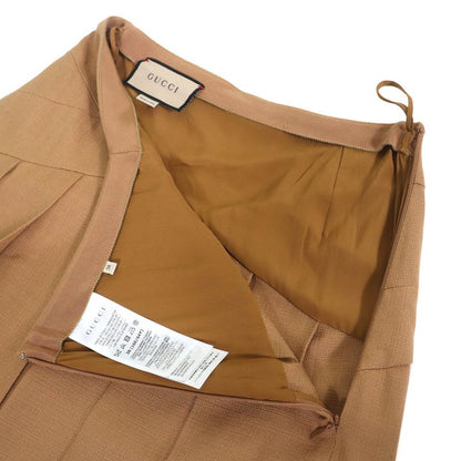 Gucci 704101 Tucked Flared Long Skirt Brownish 38 Ladies