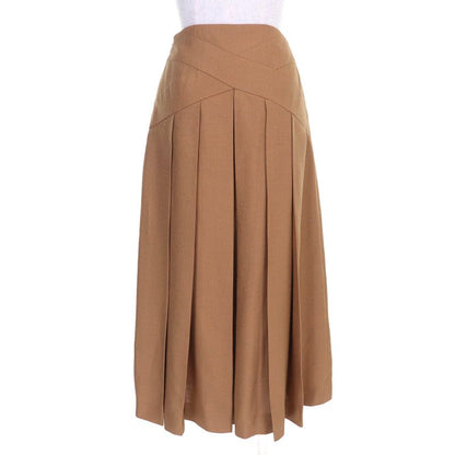 Gucci 704101 Tucked Flared Long Skirt Brownish 38 Ladies