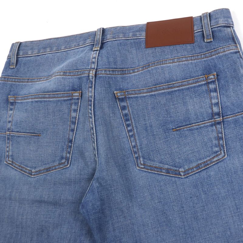  DIOR Homme 193ds10k349x SLIM Button Fly Leather Patched Denim Pants Blue 29