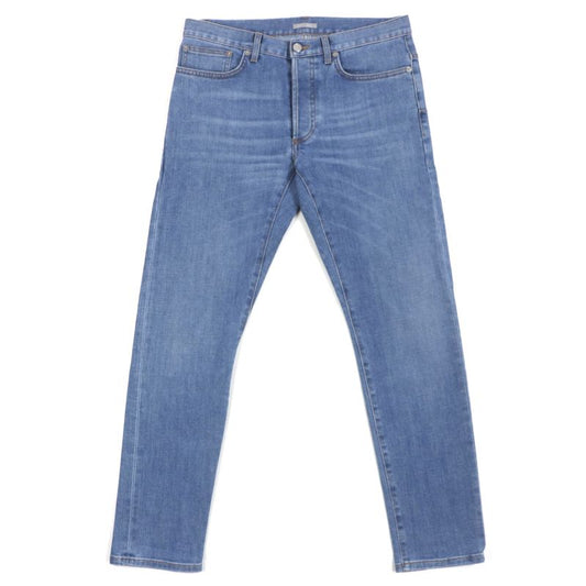  DIOR Homme 193ds10k349x SLIM Button Fly Leather Patched Denim Pants Blue 29